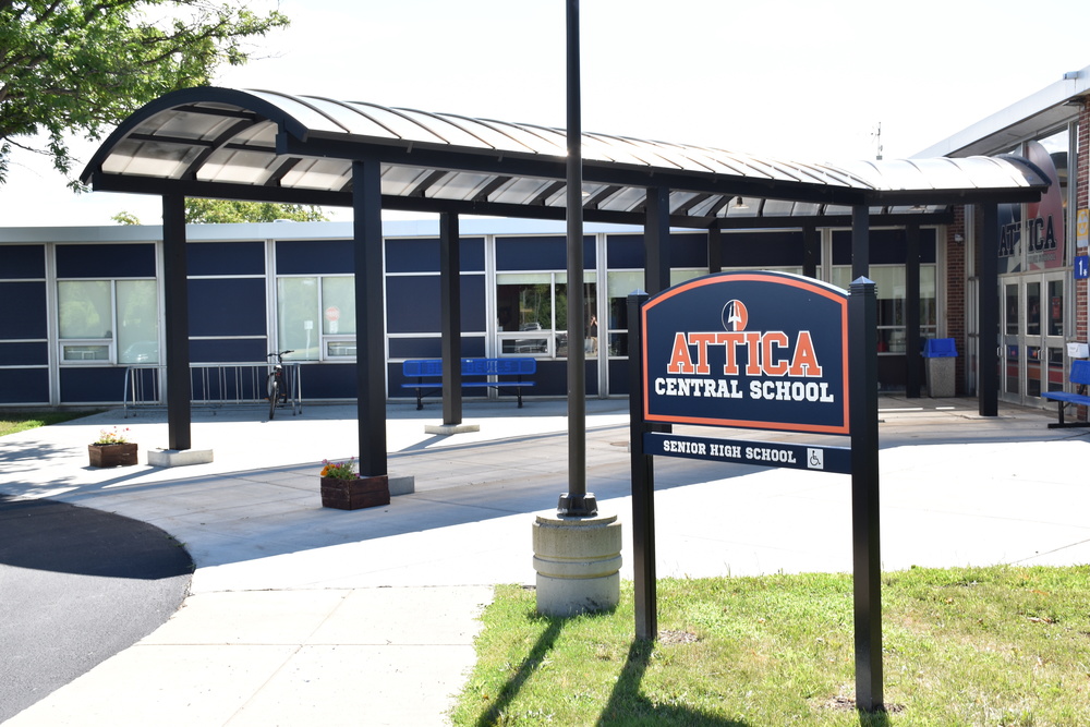 The main entrance to Attica High School.
