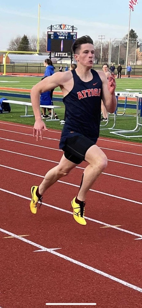 Simon Lamparelli, a junior, ran the 100-meter dash in 11 seconds flat Tuesday during his first ever track meet, breaking the previous record of 11.3 seconds that had stood since 1993. Because it was hand-timed, Simon’s time will be officially recorded as 11.24 seconds. 