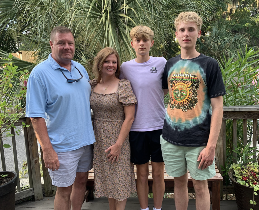 Tricia Janes is the 2022 winner of the Wyoming County Mental Health Department’s Outstanding Youth and Family Advocate award. She’s pictured above with her husband, Michael, and sons Jack and Edward. 