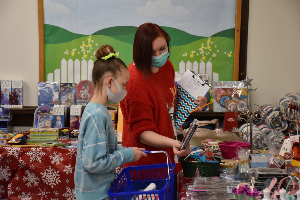 Students at Attica Elementary School shopped for affordable Christmas gifts for members of their family Tuesday at Santa’s Workshop, an annual event sponsored by the Attica Elementary Parent Teacher Group. Items were capped at a maximum price of $5.