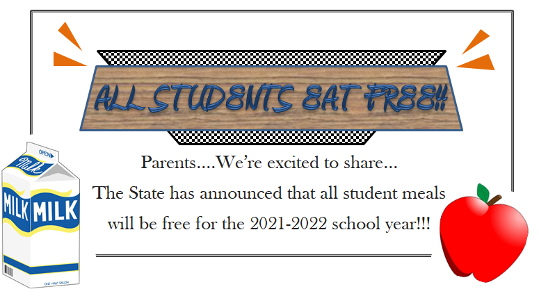 Student meals for 2021-2022 will be free