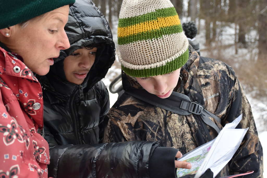 Students in Alison Zybczynski’s accelerated earth science class and Jenna Linsey’s local outdoor sciences elective are pictured during a field trip to the Genesee County Park and Forest Thursday.