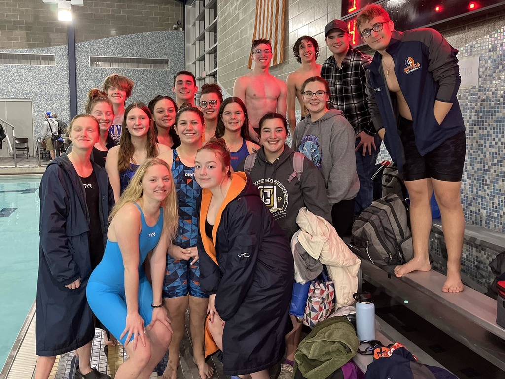  Attica’s varsity swimmers pose for a photo at the Genesee Region League Swimming and Diving Championships Friday at Gates-Chili High School. 