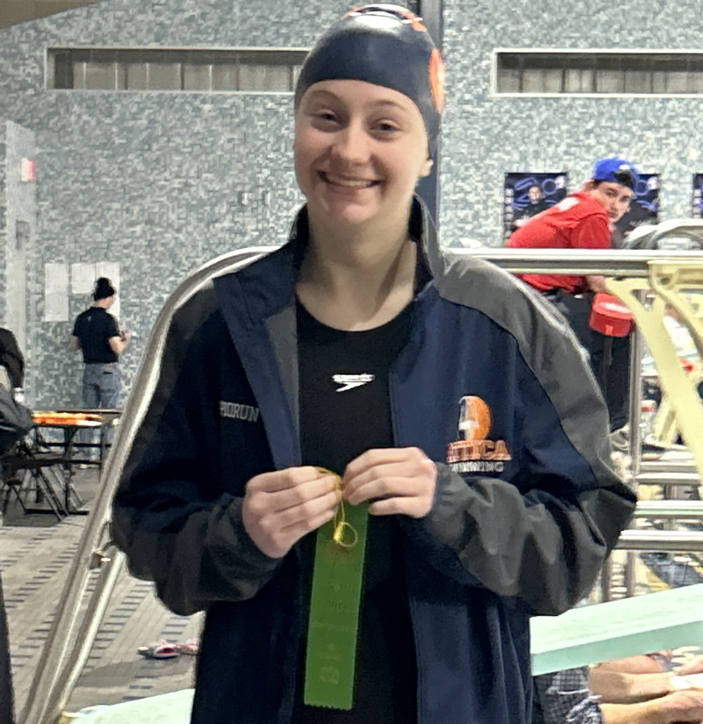 Kimberley Piorun, who took fifth place in the 50-yard freestyle with a time of 27.81.