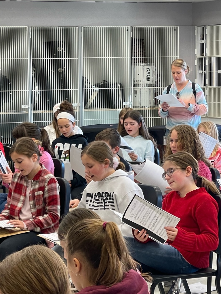 Fifth and sixth graders selected for All-County Elementary Chorus are pictured during a recent rehearsal. 