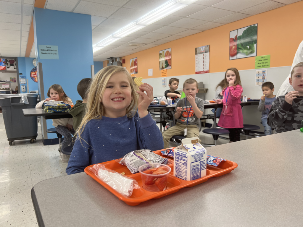 Students try New York Chips during recent taste testing events in our school cafeterias. 