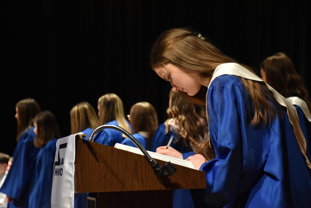 Members of Attica’s National Honor Society are pictured during a March 15 induction ceremony in the Performing Arts Center. 