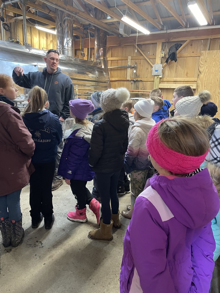 Fourth graders are pictured Thursday during their field trip to A&A Maple in Attica.