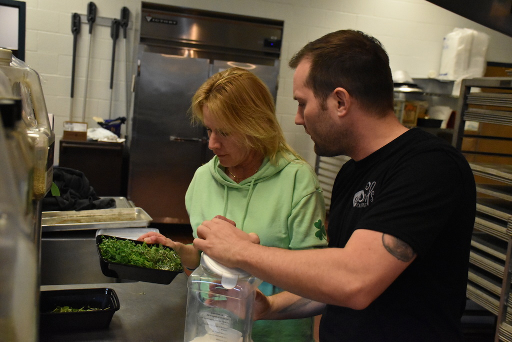 Food service staff are pictured Friday during a professional development day of training. 