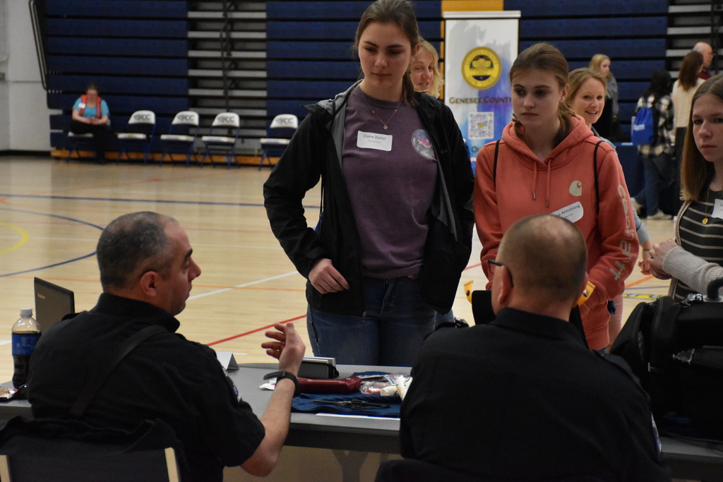 Attica students are pictured at the GLOW With Your Hands Healthcare event Friday at Genesee Community College.