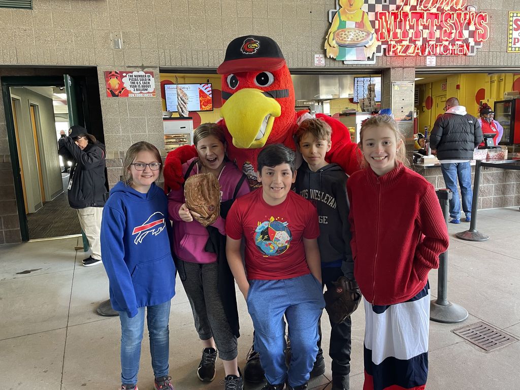 Attica 5th/6th Grade Chorus members are pictured at the Rochester Red Wings April 27 game against the St. Paul Saints. 