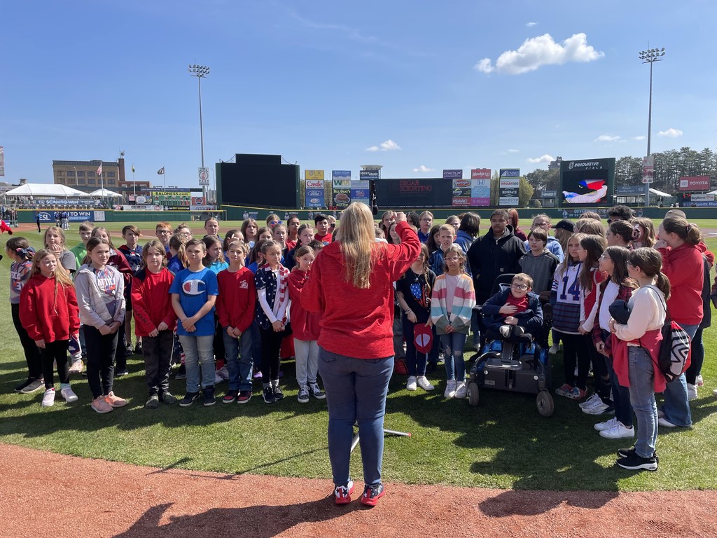 Attica 5th/6th Grade Chorus members are pictured at the Rochester Red Wings April 27 game against the St. Paul Saints.