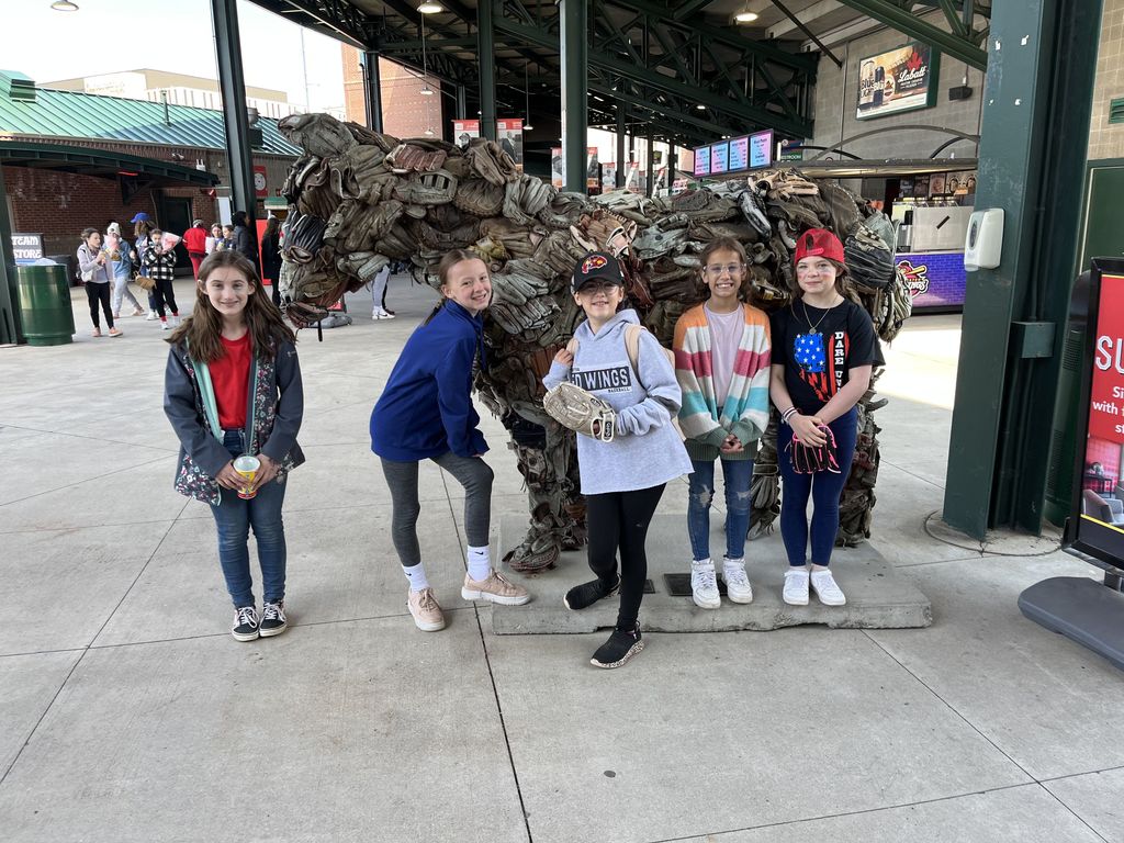 Attica 5th/6th Grade Chorus members are pictured at the Rochester Red Wings April 27 game against the St. Paul Saints. 