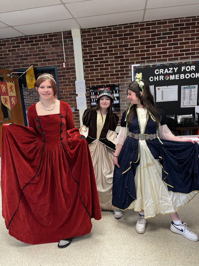 Attica sixth graders are pictured during Medieval Day last week. 