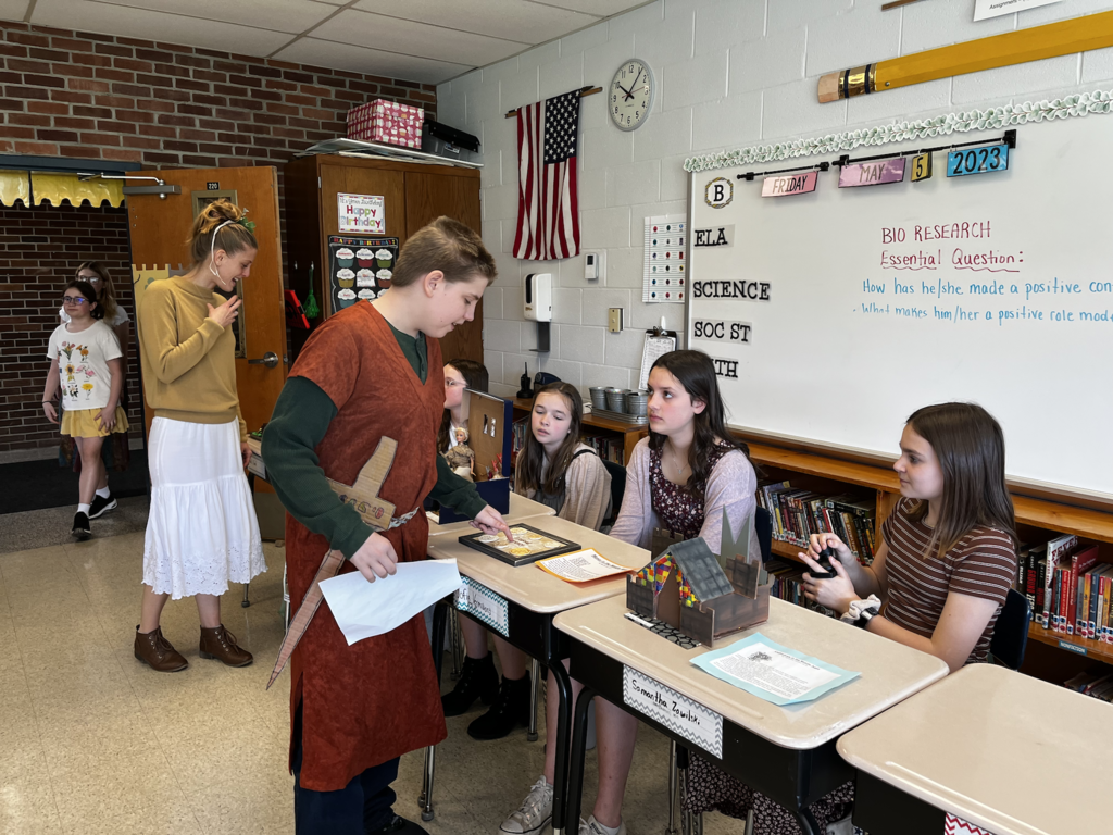 Attica sixth graders are pictured during Medieval Day last week. 