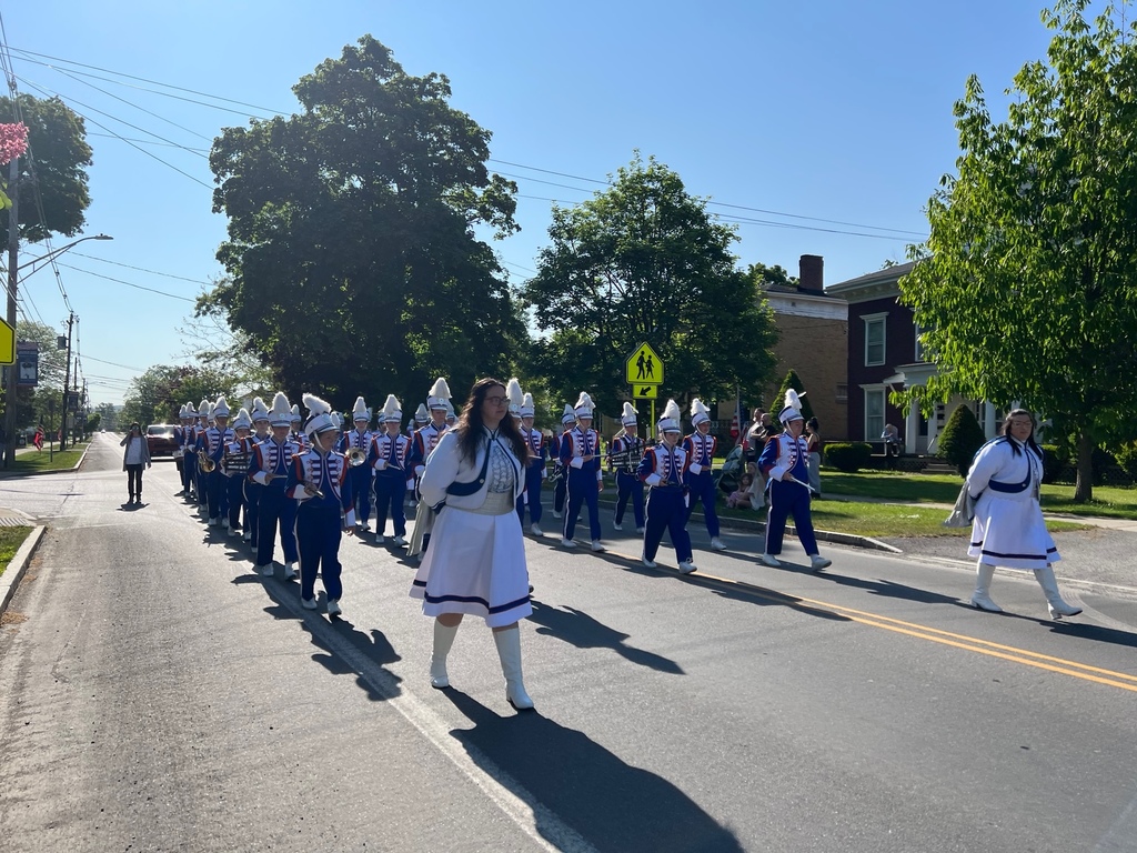 Members of the Attica Marching Band are pictured Monday during Memorial Day parades in Attica and Cowlesville. 