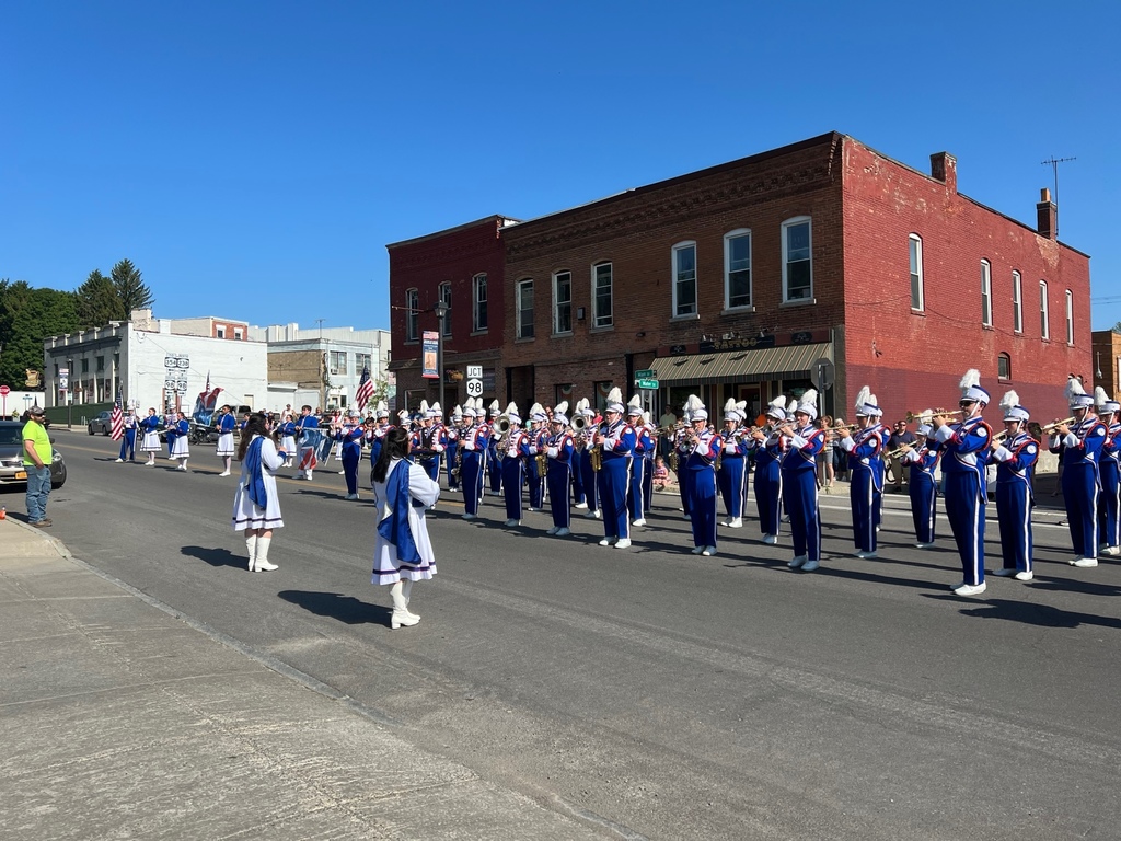 Members of the Attica Marching Band are pictured Monday during Memorial Day parades in Attica and Cowlesville. 