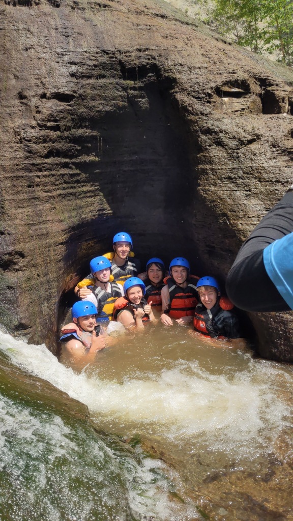 Seniors are pictured rafting on the Genesee River during their senior picnic at Letchworth State Park Wednesday. 