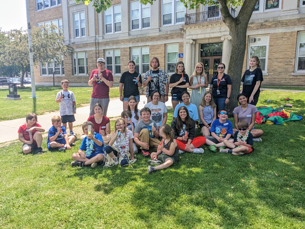 Best Buddies Club members from the elementary and high school are pictured during a get together last month. 